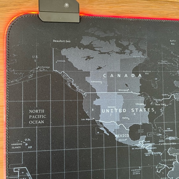 LED light up World Map Mouse Pad - Picture 5 of 12